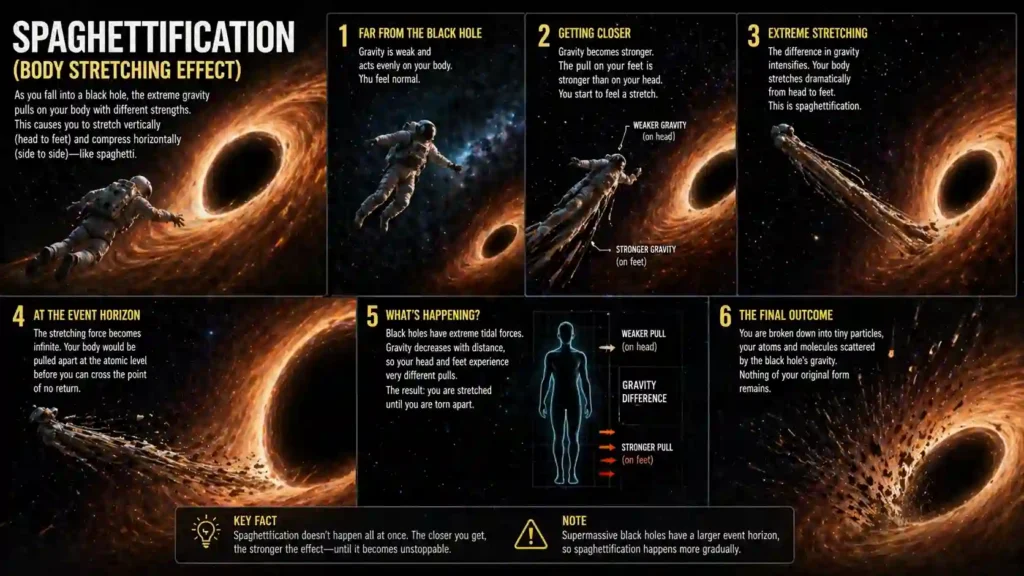 Spaghettification (Body Stretching Effect)