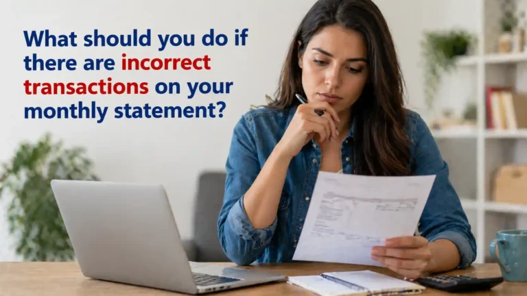 what should you do if there are incorrect transactions on your monthly statement